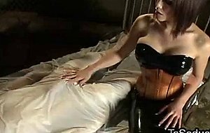 Big breasts brunette tranny fucks dude