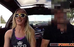 Blonde slut gives me road head
