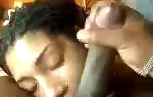 Hot black teen sucks cock and swallows 