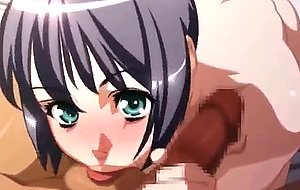 Brunette 3d hentai bitch sucks dick