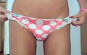 Pleasant blonde films herself and shows her round breasts