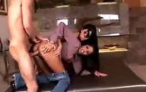 Horny brunette latina eagerly watches friend in bikini being banged