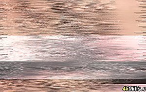 Badass anal lover MILF in slutty fishnet outfit served her toyboy