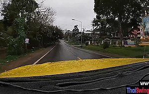 After rainy day European friend fucked wet pussy and pleased hot Asian teen