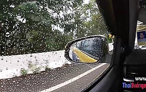 After rainy day European friend fucked wet pussy and pleased hot Asian teen