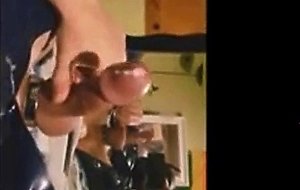 Dog comes without hands with big toy in his ass...