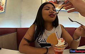 Sweet big ass Asian teen sucking guys big candy before rough doggystyle