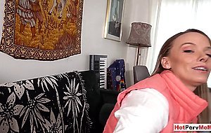 Careful MILF stepmother Pristine Edge teaching her inexperienced stepson