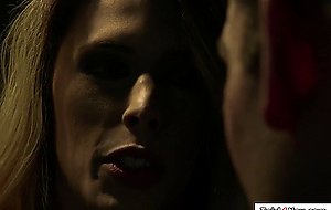 Small tits transsexual hooker Casey Kisses anal fucks a guy