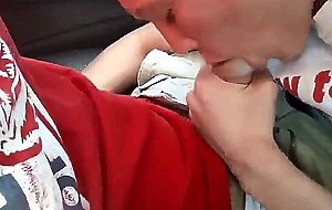 Blowing a friend in the car and he cums in my mouth