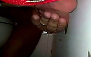 Glory hole cock sucking with cum swallow..