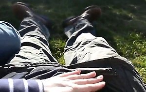 Handjob in the Backyard