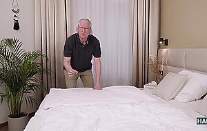Hans the sweet grandpa, superhot bombshell with big ti