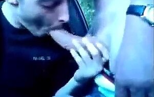 Blowing a guy at the car park and he cums on my face