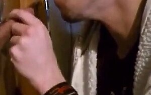 Twink takes the cum in his mouth at homemade GH swallows