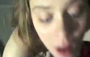 Cute girl sucks and licks balls and earns huge facial reward