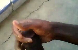 Big Black Dick cumming in Public