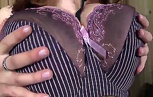 Super big tits woman in the barn