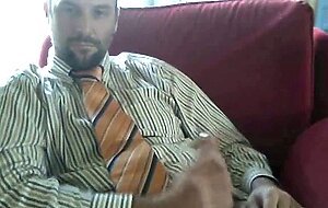 Suit daddy bear jerking off