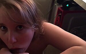 POV DIRTY TALK BLOWJOB cute blonde girlfriend CUM SWALLOW STRUGGLE