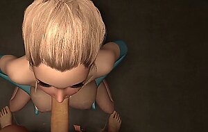 Busty Blonde Babe 3D Porn Teen Blowjob Deepthroat a Huge Dick Teaser
