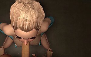 Busty Blonde Babe 3D Porn Teen Blowjob Deepthroat a Huge Dick Teaser