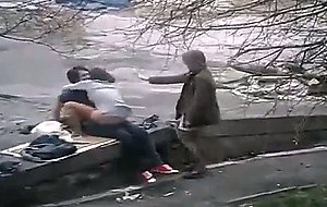 Teen fucks fast on public street