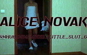 Alice novak, teen girl masturbates pussy and gets an orgasm after shower