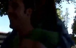 Amateur brunette woman with three pussies gets pussy licked