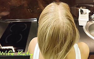 Swife katy, fucked a juicy bitch in the kitchen right in the ass