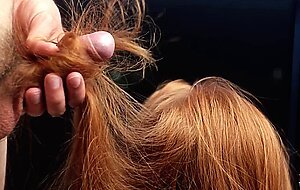 Sasha foxgirl, hairjob while redhead playing video game