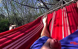 Nicole and alex, secretly masturbating a dick on his neighbor in the country. sweet brunette ass