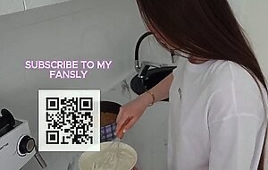 Deluxe bitch 2, stepsister was making cheesecake but got cum in her mouth. fucked in the kitchen