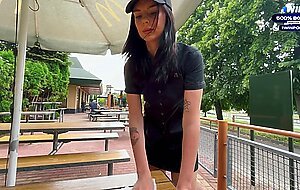 Eva soda, risky public sex in the toilet fucked a mcdonald's worker because of spilled soda!, eva soda