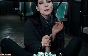 Mollyredwolf, student girl sucked dick of stranger on train
