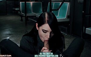 Mollyredwolf, student girl sucked dick of stranger on train