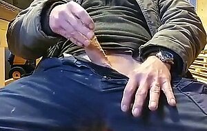 Big-Cocked Daddy Jerks Off at Work - Amateur Solo Video