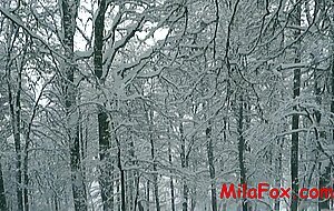 Mila fox, hotly sucked a dick snowboarder in the woods in the frost. sperm on face