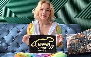 Lil karina, asian babe agrees to watch a movie with him