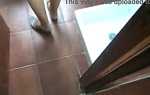 Real stepmother pissing in front of her stepson until he cums inside her panties