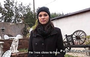 Busty euro babe from public bangs pov