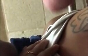 Public Blowjob on Black Tits