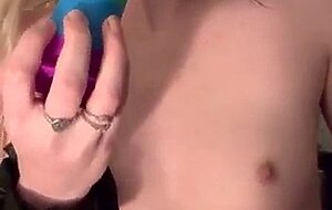Tiny amateur rides giant vibrator thicker than her arm deep in her little pussy then orgasms and