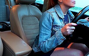 Redhead MILF Masturbates in Car