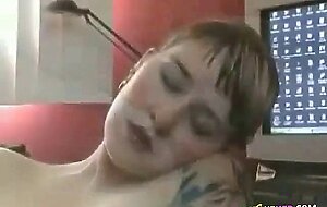 BBW with Big Natural Tits Masturbates Her Hairy Pussy