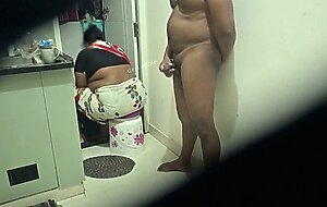 Jerking dick infront of aunt