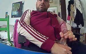 Big-Cock Bear Masturbating on Webcam