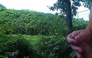 Wanking Outdoors Near the Train Tracks