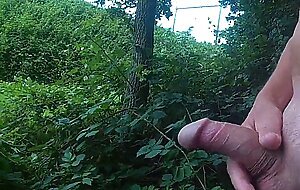 Wanking Outdoors Near the Train Tracks