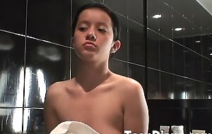 Sexy solo shower teen Diana shows off